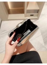 1pc Asymmetrical Box Shaped Luxury Clutch Bag For Party Romantic Wedding Spring Summer Chain Shoulder Bag Bride Bag Formal Prom Clutch Elegant Evening Dress Bag Perfect For Party Wedding Prom Dinner B