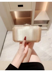 A Classic Crossed Satin Box Clutch Bag With High End Feel Suitable For Evening Party Formal Occasions Dance Events Romantic Weddings Chain Strap Banquet Handbag