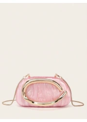 Evening Bag Clutch Purses For Women Ladies Party Bag Exquisite Hardware Handle Buckle Acrylic Bag Bag Bridal Wedding Purse For Ladies Bag Metal Chain Bag Versatile Handheld Bag Cocktail Party Wedding