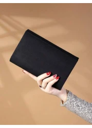 حقيبة سهرة فاخرة، براقة، أنيقة، مُرقّاة، جذابة، حقيبة مخملية فاخرة ذات حواف معدنية وسلسلة، مناسبة للسيدات وف