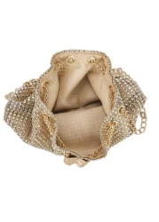 Lightweight Business Casual Rhinestone Decor Bucket Bag Mini Drawstring Design Clear Bag Faux Pearl Bag Evening Bag Dinner Bag Glamorous Elegant Exquisite Quiet Luxury Rhinestone For Party Girl Woman