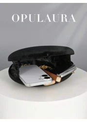 OpulAura Women Elegant Autumn Winter Luxury Velvet Geometric Mini Box Clutch Bag Shiny Metal Button Decor Minimalist Fashion Handbag For Formal Occasions Party Wedding Formal Event Gift With Chain