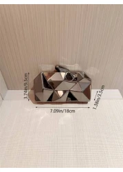 Moonlit EveBag 1pc Fashionable Metal Hardware Unique Shaped Evening Clutch Bag Party Bag Wedding Bag Chain Bag Formal Dress Bag Bride s Bag