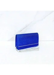 حقيبة مساء أنيقة. حقيبة كتف للنساء بسلسلة. لامع زهري باهر. حقيبة ماسكة صغيرة. حقيبة مربعة متلألئة