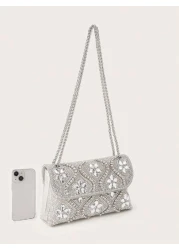 Glamorous Elegant Exquisite Quiet Luxury Sequin Stylish Shiny Glitter Decor Chain Box Bag Gift Bag Perfect Bride Purse For Wedding Prom Party Events Evening Bag Dinner Bag For Party Girl Woman