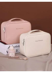 1pc Detachable Multi Layer Divided Makeup Bag Large Capacity Portable PU Waterproof Cosmetic Case Removable Makeup Brush Bag Lipstick And Skincare Products Travel Organizer Pouch Makeup Travel Toiletr