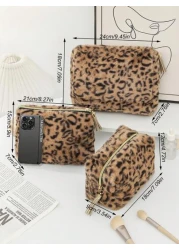 حقيبة سفر متعددة الوظائف ذات سعة كبيرة، حقيبة مستحضرات تجميل بطبعة نمر محمول، حقيبة للرعاية والأدوات الصحية،