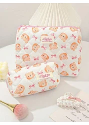 1 Piece Large Capacity Women Makeup Bag Fashion Sweet Style Cosmetic Bag Set Printed Wash Bag Sorting Storage Bag Vanity Organizer Beauty Case Zipper Pouch Makeup Bag Toiletry Bag Versatile Storage Ba