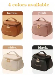 1pc Travel Makeup Bag Multi Layer Compartment Makeup Organizer Bag For Cosmetics Skincare Toiletries Portable Makeup Case Pouch For Lipstick Brushes Eyeshadow Mirror Eyeliner Lip Gloss Skincare Toothb