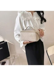 Shiny Makeup Bag Multifunctional Large Capacity Travel Cosmetic Bag Luxury Rhinestone Makeup Bag Shiny Cosmetic And Evening Bag Dinner Bag For Party Girls Women And Brides Perfect For Parties And Even