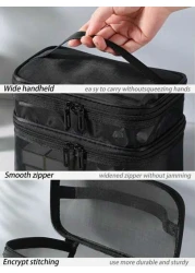 حقيبة مستحضرات التجميل متعددة الوظائف قطعة واحدة ، حقيبة منظم مكياج محمول ، حقيبة أدوات تجميل للسفر مقاومة لل