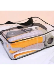 مجموعة 3 حقائب أدوات التجميل شفافة، منظم السفر سعة كبيرة، حقيبة تخزين مستحضرات التجميل متعددة الوظائف، حقيبة