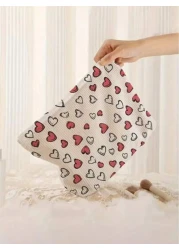 1pc Portable Zippered Storage Bag Cute Heart Pattern Double Sided Print Multi Function Cosmetic Pouch Boho Vibes Travel Makeup Bag Aesthetic Gift For Women Spring Must Have Perfect For Valentine s Day