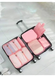 1 / 7 قطع حقيبة منظم السفر ، كيس تخزين PVC ، حقيبة سعة كبيرة لمستلزمات التجميل والأمتعة ، كيس أحذية ، حقيبة مكياج ،