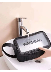 3/1 حقيبة مكياج كبيرة السعة مقاومة للماء، مزدوجة الطبقة لمستحضرات التجميل، حقيبة منظم السفر متعددة الاستخداما