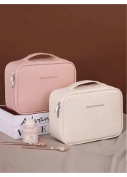 1pc Multifunctional PVC Makeup Bag Summer Travel Cosmetic Organizer Bag Waterproof Bathroom Storage Pouch For Skincare Makeup Brushes Eyeshadow Palette Compact Powder Lotion Lipstick Jewelry Bridesmai