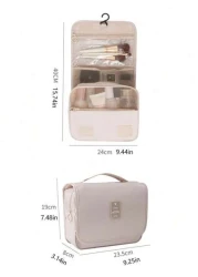 Portable Cosmetic Bag Toiletry Bag With Handle Pu Large Capacity Cosmetic Storage Bag Waterproof Travel Storage Bag Store Cosmetics And Travel Necessities Gift For Women