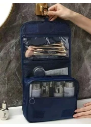 حقيبة مستحضرات التجميل للسفر قطعة واحدة، حقيبة أدوات التجميل القابلة للتعليق، حامل فرش المكياج، منظم حقيبة م