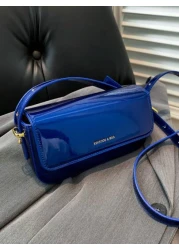 Clean Color Minimalistic Elegant New Style Patent Leather Small Square Bag For School Work Casual Travel And Outdoor Activities