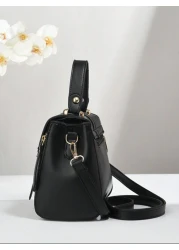 PLANEE Lightweight Business Clamshell Square Bag With Top Handle Shoulder Small Bag Fashionable Crossbody Bag High End Solid Color Small Square Bag Classic Versatile Commuter Small Bag Ideal For Offic