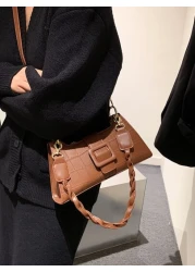 حقيبة خفيفة محفورة بنمط تمساح للفتيات والنساء الشابات وطالبات الجامعات والمبتدئين والموظفات، خاصة للتنقل، ا