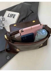 Fashionable Casual Style Solid Color Square Bag Flap Bag Pendant Not Included Suitable For University College Classroom Commute Work Office Festivals Vacation Holiday Party Travel For Women Rookies Wh