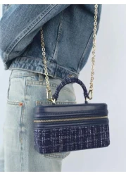 حقيبة كتف مربعة صغيرة متعددة الاستخدامات جديدة موسم خريف/شتاء 2024 ، شنطة يد صلبة للنساء