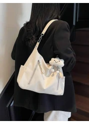 Matte Finish Large Capacity Fashion Versatile Shoulder Bag Elegant Beach Tote Handbag Shopping Bag