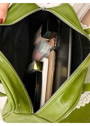 Women s Solid Color Versatile Simple Shoulder Bag For Commuting