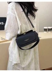 Fashionable Classic Multifunctional Solid Color PU Waterproof Fabric Solid Color Decoration Design Metal Buckle Decoration Design Double Handle Handbag Versatile Small Box Bag With Simple Elegant Suit