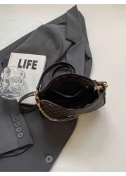 Women s Pu Leather Chain Shoulder Bag With Underarm Design