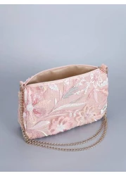 Sequin Embroidery Chain Shoulder Bag Classic Design Embroidery Floral Semicircle Crossbody Bag Women s Fashion Color Contrast Sequin Stitching Zipper Dinner Bag Preferred Bag Type Multi Purpose Bag Ca