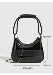 Transparent Crescent Moon PVC Crossbody Bag With Chain Versatile Niche Design Shoulder Bag