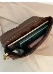 Waterproof Lightweight Business Casual Geometric Quilted Flap Chain Square Bag Vintage For Teen Girls Women College Students Rookies White collar Workers Perfect for Office College Work Business Commu