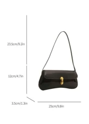 Fashion Simple Casual Pu Flap Underarm Bag Suitable For Shopping Purse Students Young Women Office Women Perfect For Office College Work Business Commuting Outdoor Activities Travelling And Picnic