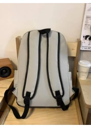 High School Backpack For Men Korean Style Large Capacity Travel Bag For Middle School And College Students Leisure And Vacation Two Toned Shoulder Bag With Academia Style Commute Book Bag School Bag S