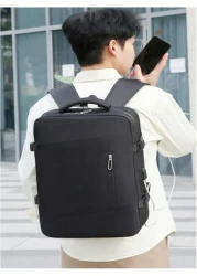 1pc Travel Backpack For Men Women 40L Flight Approved Carry On Backpack Large Expandable Luggage Backpack Bussiness Travel Backpack With USB Charging Port And Anti Theft Pocket 17 Inch Water Resistant
