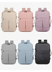 New Fashionable Simple Solid Color Large Capacity Backpack For Business Travel Luggage Bag Short Distance Multi Pocket Business Computer Bag Commuter Backpack
