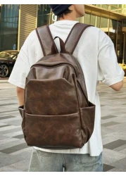 PU Waterproof Large Capacity Backpack Suitable For School Travel Laptop Cartoon Camo Pattern Fashion Casual Business Hiking Outdoor Multi Function Bag Black Great Gift For Father Boyfriend Backpack Fo