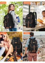 حقيبة ظهر للسفر للرجال حقيبة الكمبيوتر المحمول 15.6 بوصة، حقيبة ظهر كبيرة مقاومة للماء لأغراض العمل والكمبيوتر