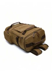 Men s Backpack Retro Canvas Multi Compartment Large Capacity Laptop Commuting Bag Travel Luggage Backpack Backpack With Snap Flap Pocket And Side Zipper Pocket Perfect For Camping And Hiking Large Cap