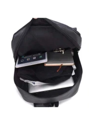 حقيبة ظهر من جلد البولي يوريثين للرجال على الطراز الشارعي - تصميم مستوحى من الشارع، سعة كبيرة، مريح للسفر والأ