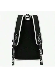 Glow In The Dark Backpack Music Graphic Print Suitable For High School College Students Large Capacity Fashionable Multipurpose Unisex Laptop Bag Travel Rucksack All Strap Patterns Random School Backp