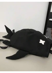 peach tree Large Capacity Shark Pattern Backpack Unisex Fashion Casual Shark Design Backpack Suitable For High School College Students Couple Travel University Outdoor Sports Multifunctional With Mult