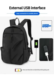 Men s Solid Color Backpack Large Capacity Laptop Bag For Business Commuting And Short Trips With Side Charging Port Multi Functional Pockets Ideal For Outdoor Activities Gym Yoga Biking Perfect Gift F