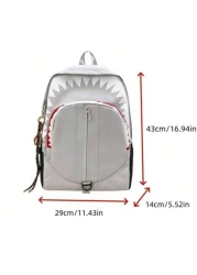 New Spring Summer Fashion Luminous Shark Graphic Backpack Large Capacity Student Bag Personality Casual Bag With USB Charging Port Fits Laptop Books Documents Clothes Suitable For School Business Trip