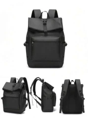 حقيبة ظهر غطاء شبشب سوداء مقاومة للماء للرجال، حقيبة سفر وعمل للكمبيوتر المحمول ، حقيبة رياضة وترفيه حقيبة هد