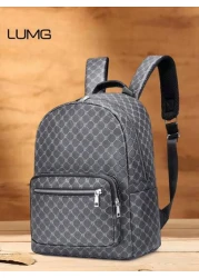 15 Inch Men Geometric Pattern Casual School Backpack Laptop Computer Bag Bookbag Shoulder Bag College School Graduate University Students For Business Outdoor Travel Camping Sport Leather Bag For Book