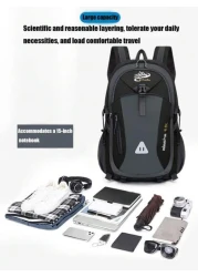 1 Piece Large Capacity Waterproof Fashion Outdoor Hiking Bag Travel Bag Backpack With Multiple Pockets And Compartments Student Backpack School Bag With Headphone Jack Sports School Bag Commute School