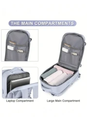 1pc Large Capacity Backpack With Shoe Compartment Casual Backpack With Charging Port Portable Laptop Backpack For Hiking Trekking Outdoor Sports Students